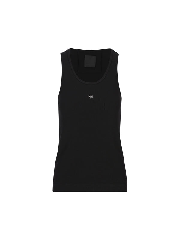 4g Logo Cotton Sleeveless Top