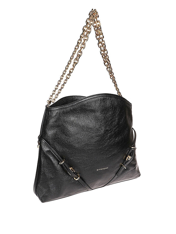 Voyou Chain Leather Medium Shoulder Bag