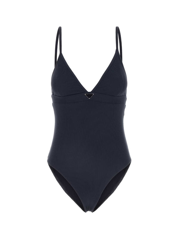 Triangle Logo Nylon One-Piece Swimsuit