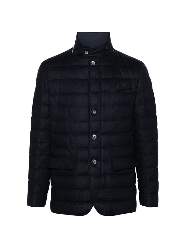 Twill Weave High Neck Padded Jacket