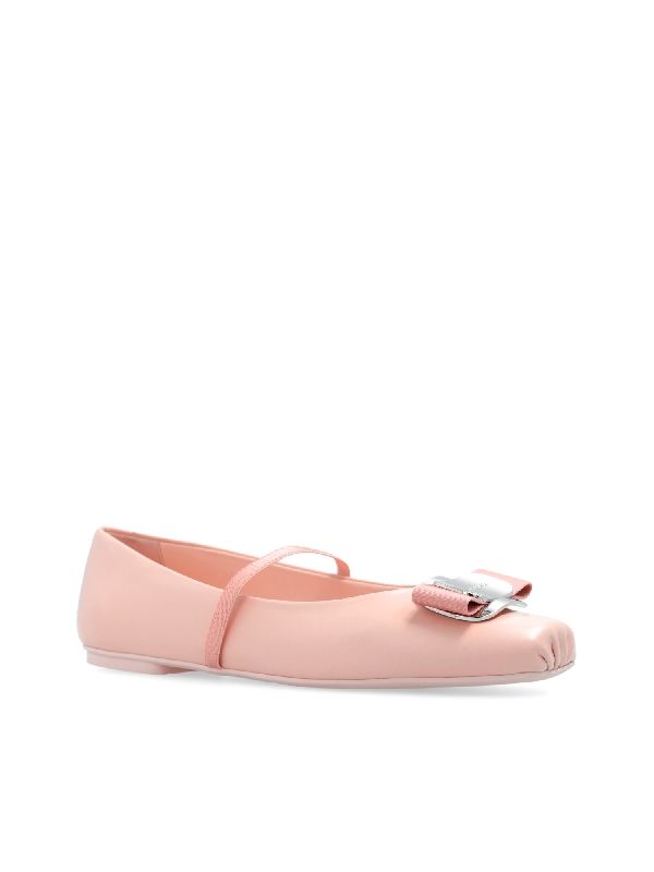 Zina Bow Leather Flats