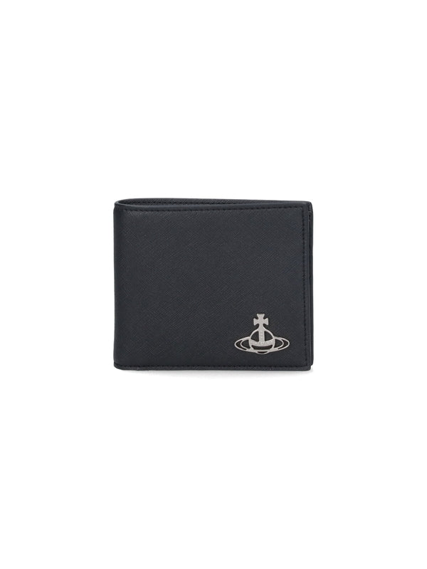 Orb Logo Faux Leather Bi-Fold Wallet