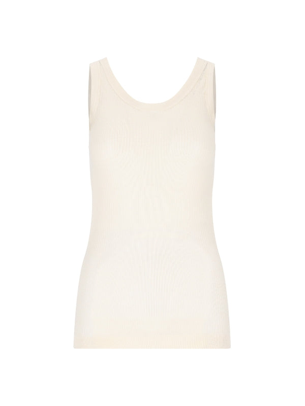 Semi-Sheer Seamless Rib Tank Top