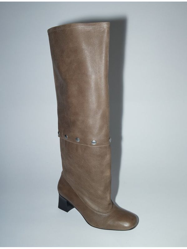 Jolie Snap Button Leather High Boots