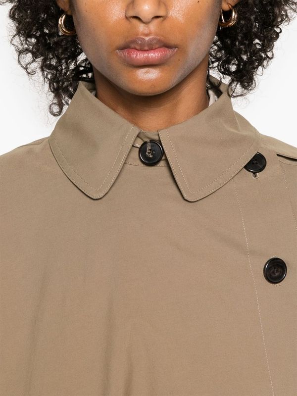 Asymmetric Single Cotton Trench Coat