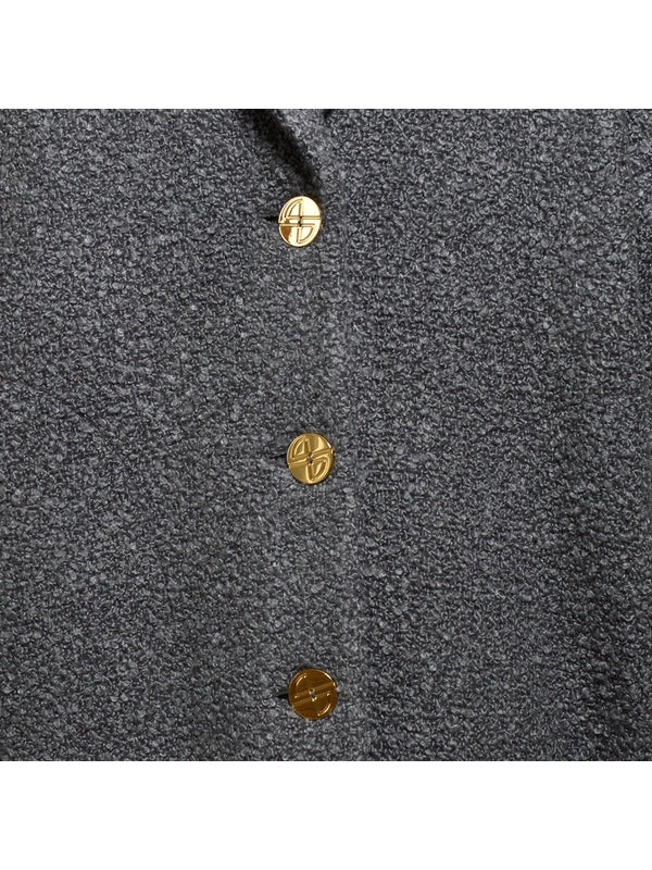 Wool Blend Boucle Single Coat