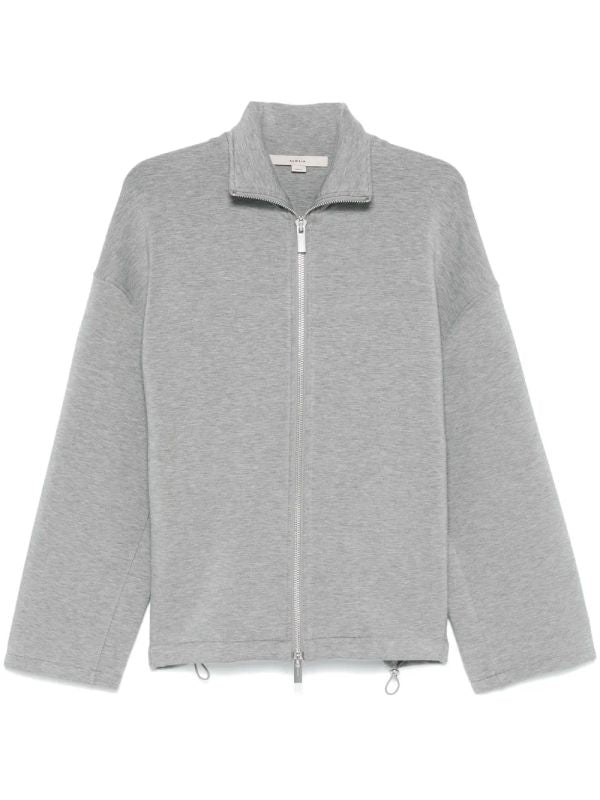 Drawstring High-Neck Zip-Up Jacket