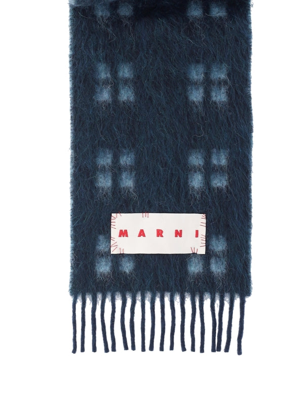 MARNI - Logo Reversible Mohair Wool Scarf - Jente