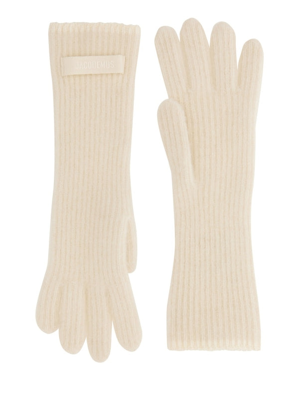 Logo Patch Alpaca Wool Gloves