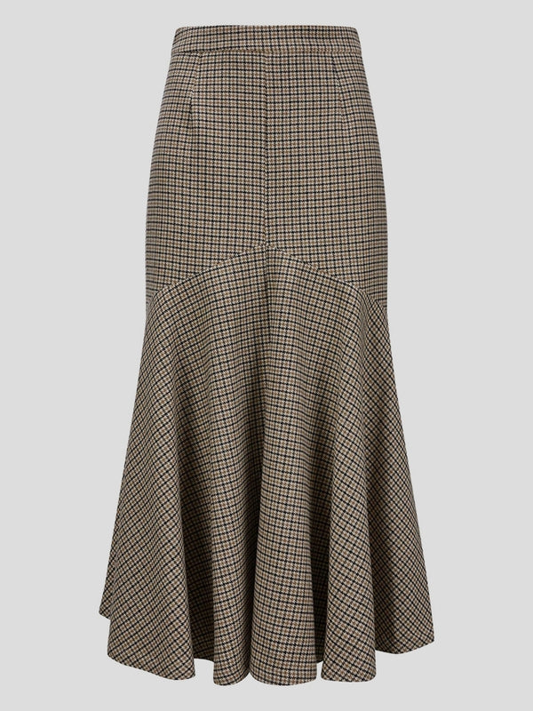 Check Pattern Long Skirt