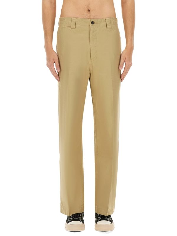 Wide Leg Cotton Chino Pants
