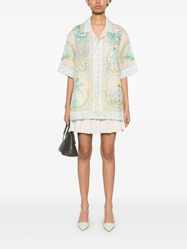 All-Over Printed Linen Shirt