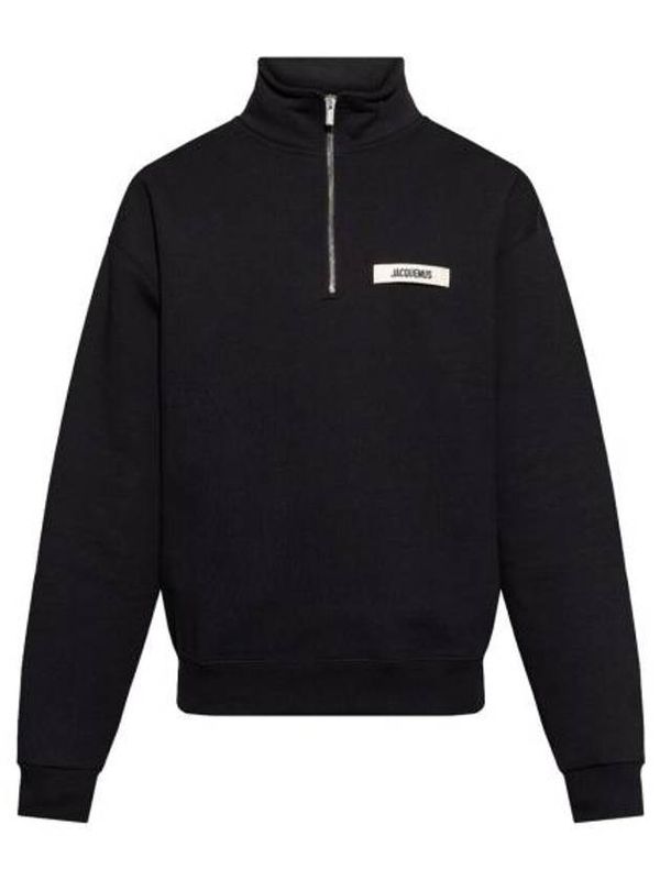 Logo Patch Half Zip-Up Sweatshirt