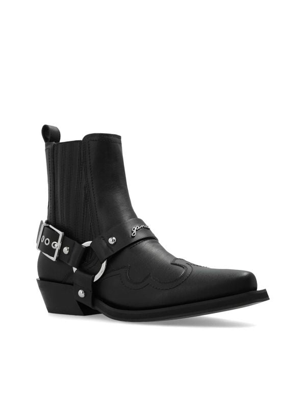 Western Buckle
  Leather Chelsea Boots