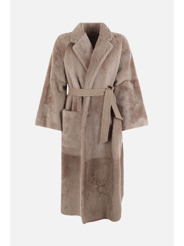 Calmi Shearling Wrap Coat