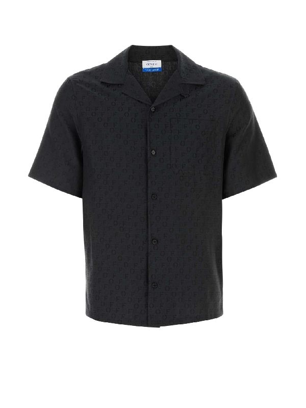 Allover Logo Cotton Silk Short Sleeve
  Shirt