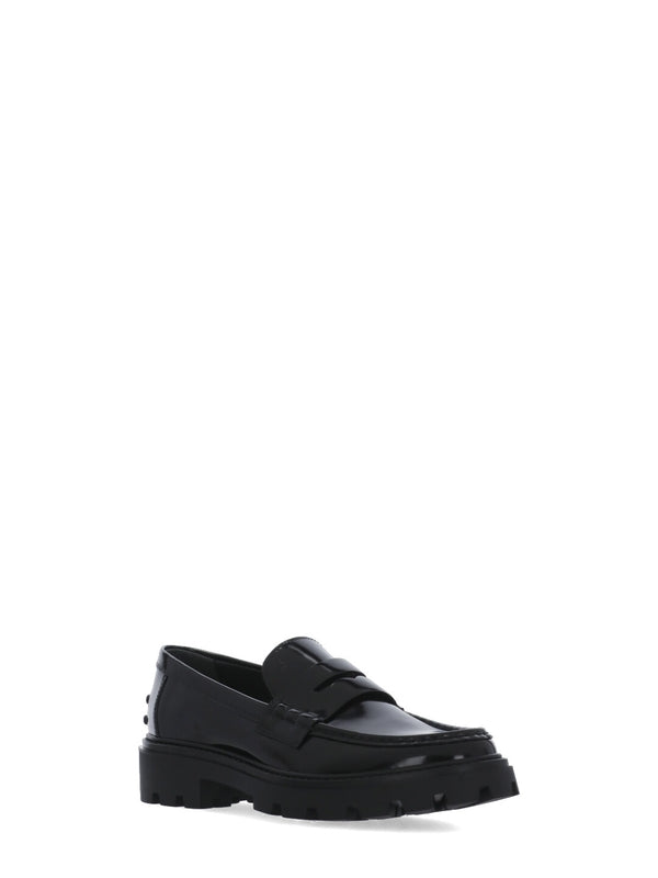 Black Chunky Sole Penny Loafer - Jente