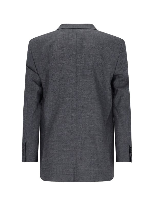 Gray Wool Double-breasted Jacket