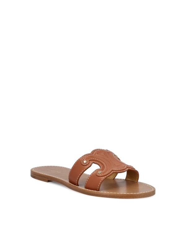 Triomphe Patch Leather Sandals