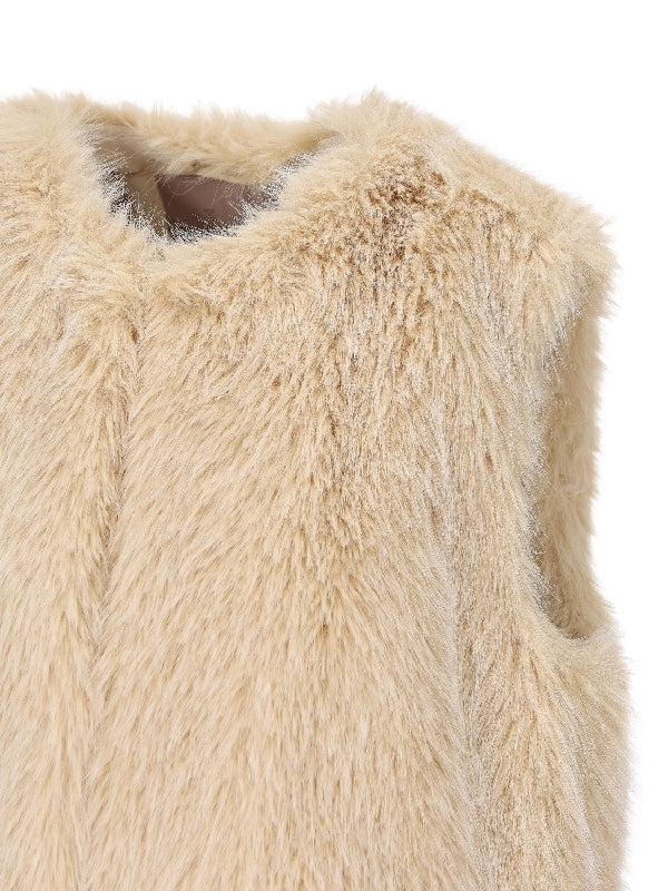 Beige Shearling Vest