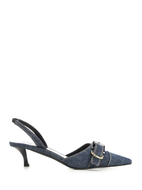 Voyou Denim Slingback Heels