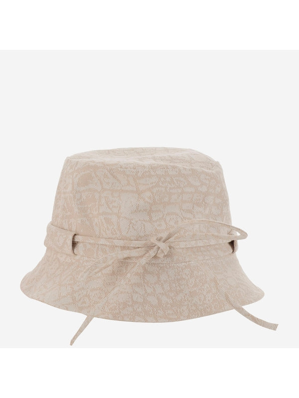 All-Over Pattern Logo Decorated Cotton Bucket Hat