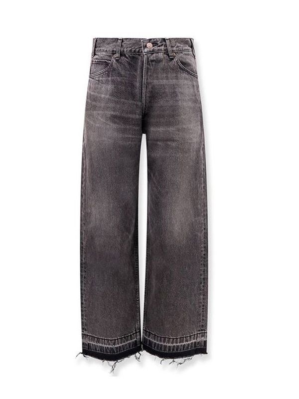 Distress Cotton Denim Pants