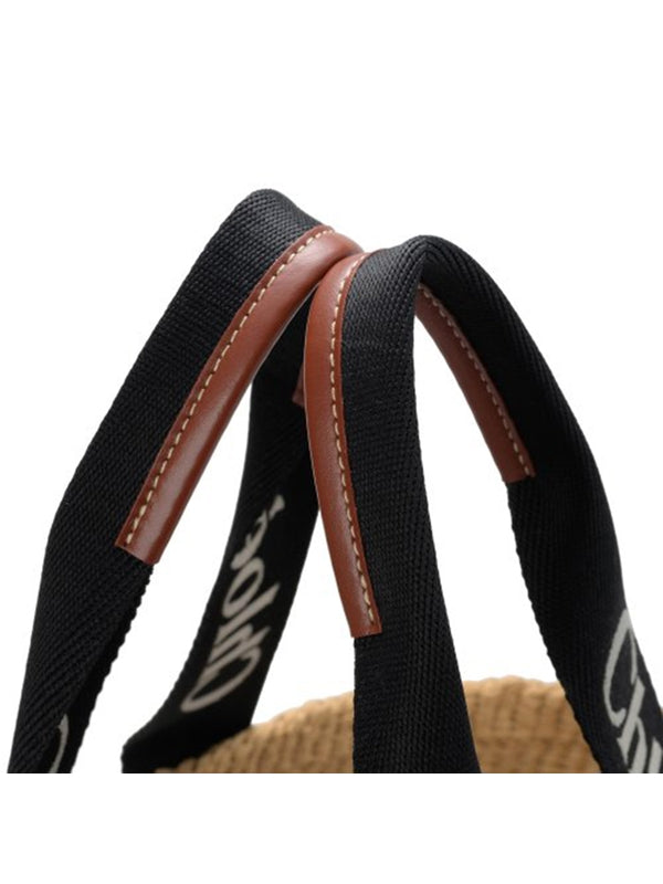 Woody Raffia Tote Bag