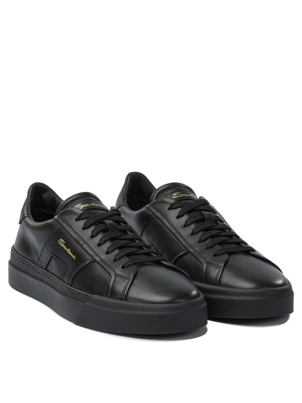 Santoni Black Low Top Sneakers