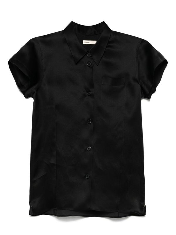 Chest Pocket
  Satin Short Sleeve Shirt