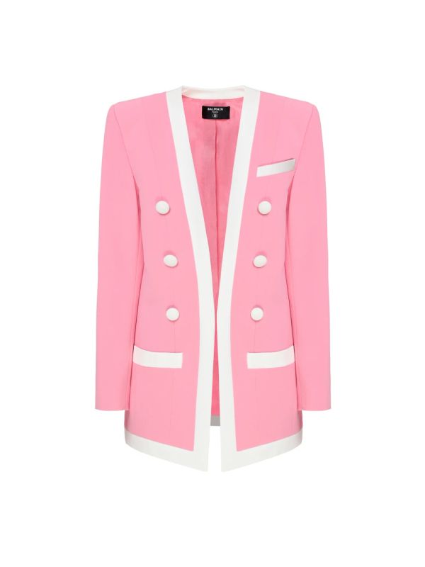 Two-tone V-neck Tailored Jacket