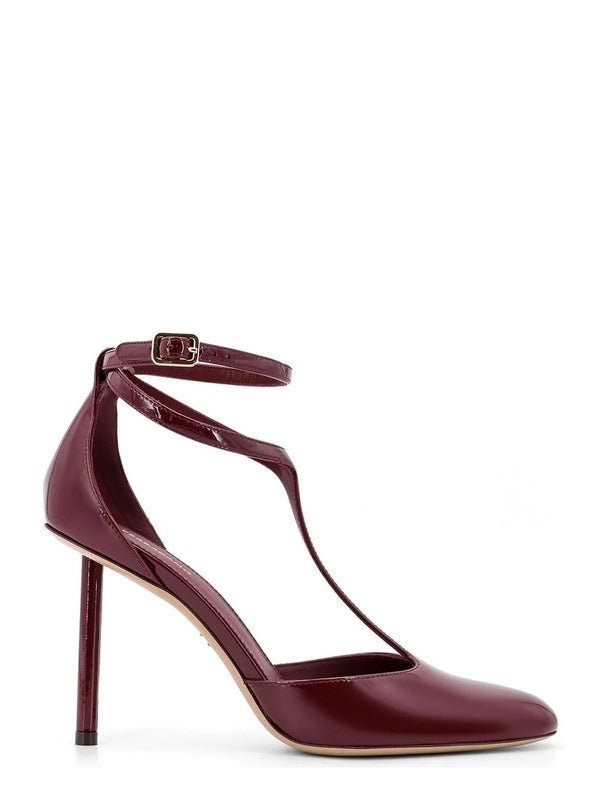 T-strap anklet sandal heels