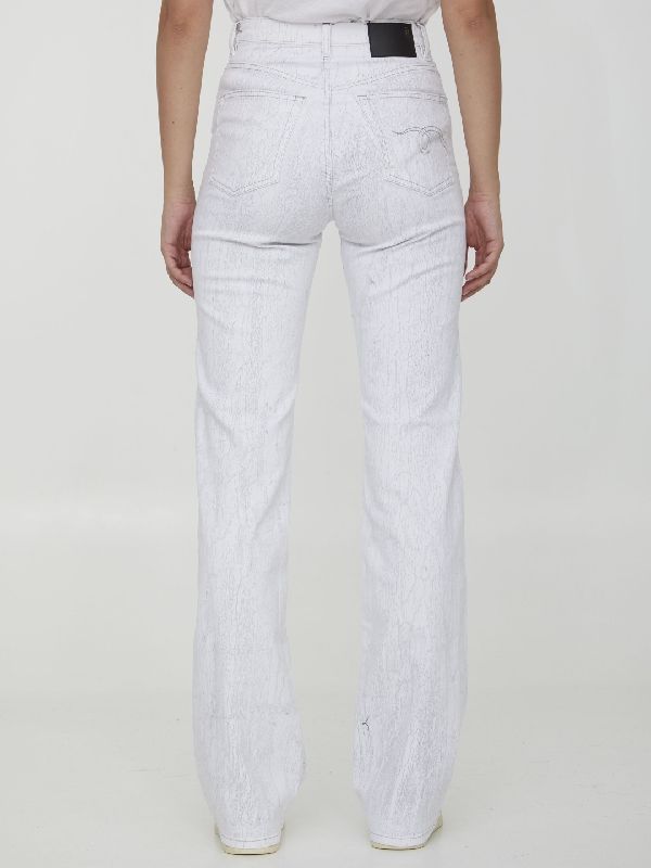 JANE Crack Effect Denim Pants