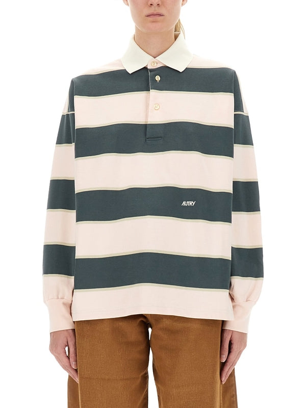Autry Green Striped Polo Shirts