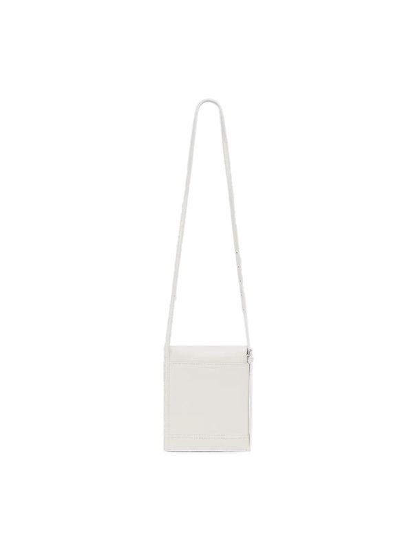 White Buckle Leather Shoulder Bag