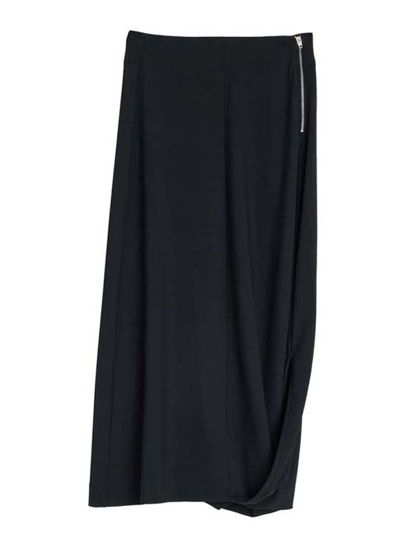 Twist Hem Silk Blend Skirt