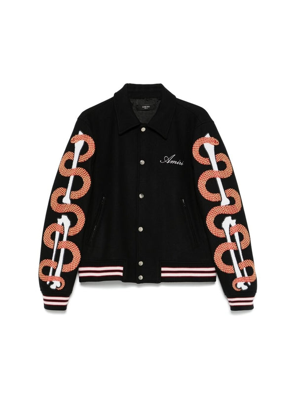 Snake Bone Logo Bomber Jacket