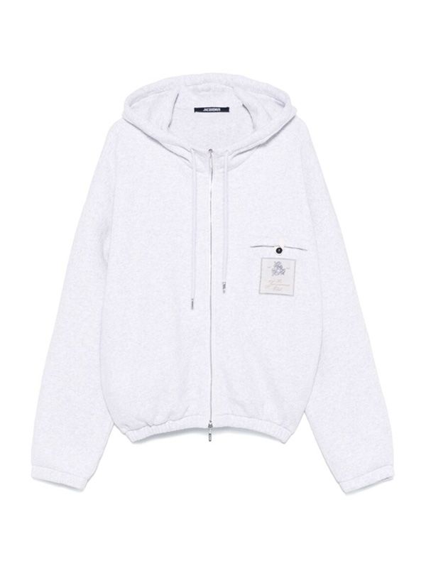 Back Logo Embroidery Cotton
  Hoodie Zip-Up