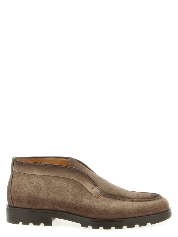 Santoni Brown Ankle Boots