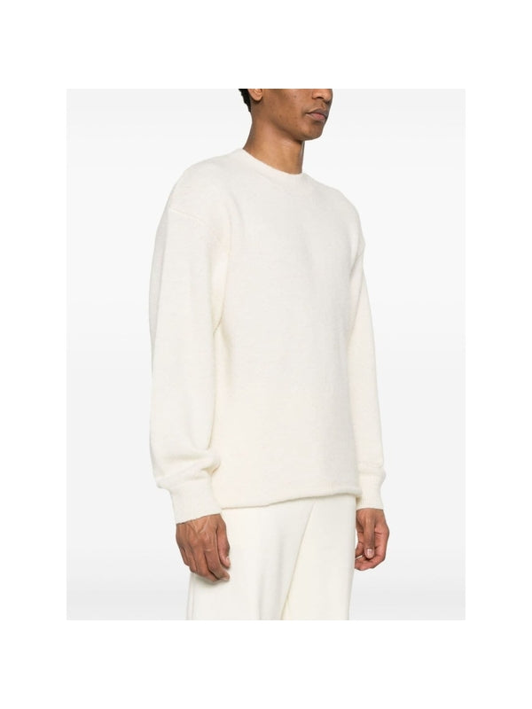 Back Logo Jacquard Wool Blend Knit