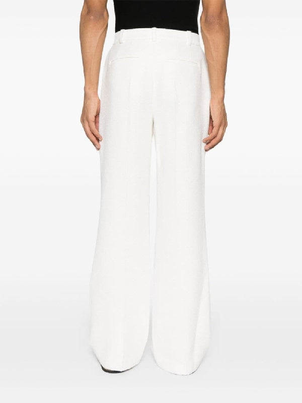 White Wool Blend Pants