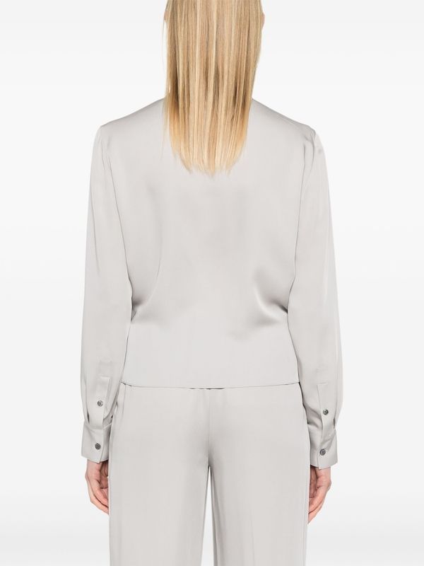 Wrap Detail Silk Blouse