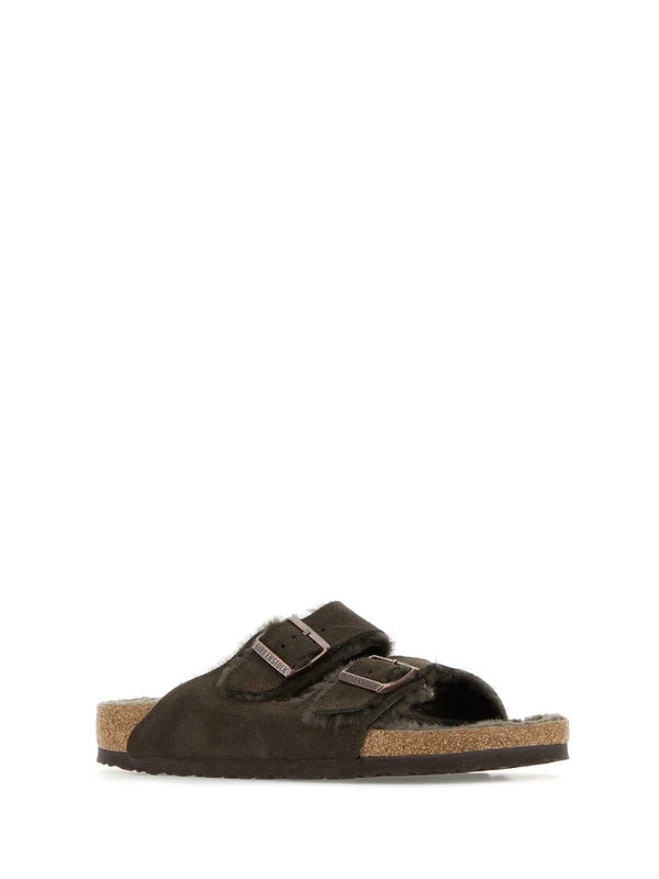 Arizona Shearling Suede Sandals