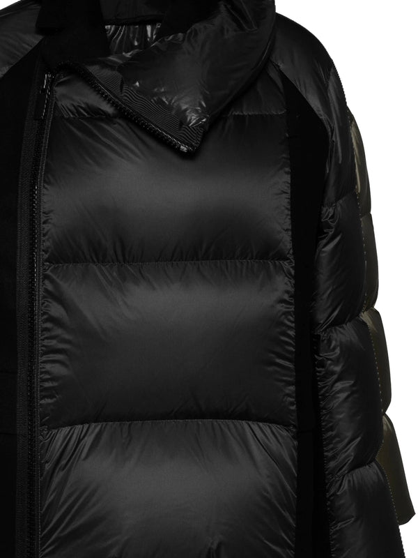 Asymmetric High-Neck Nylon Padded Jacket