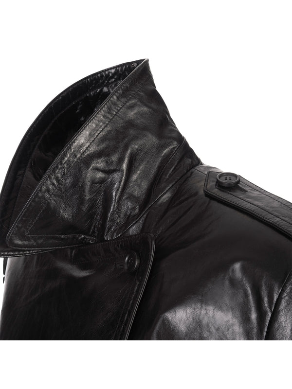 Alfeo Belted Lambskin Trench Coat