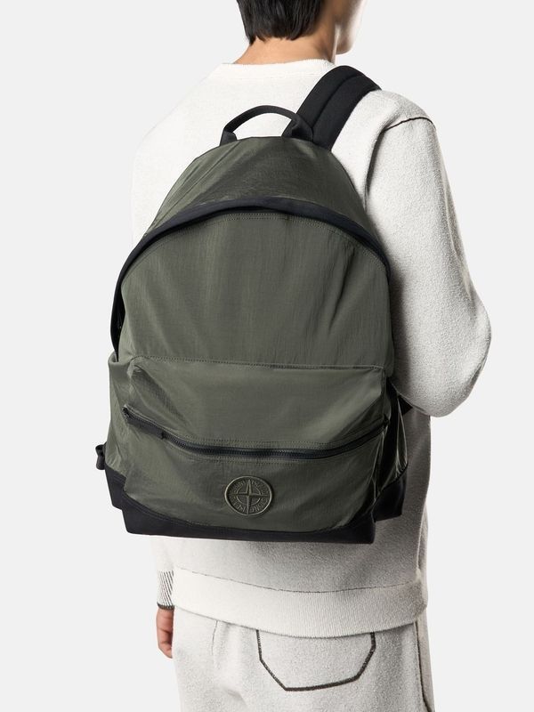 Compass Logo Metal Nylon Backpack