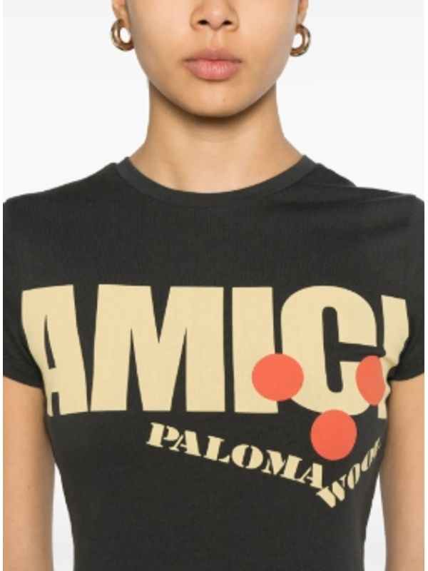 AMICI Logo Printed Cotton Short-sleeve T-shirt