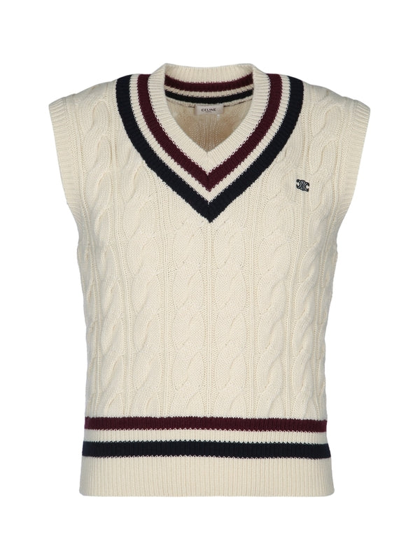 TOPS RY0BMD062 FZV1 ECRUBURGUNDYNAVY Knitted