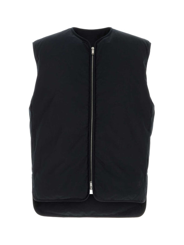 Collarless Zip-Up Padded Vest