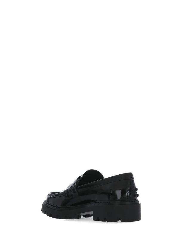 Black Chunky Sole Penny Loafer - Jente